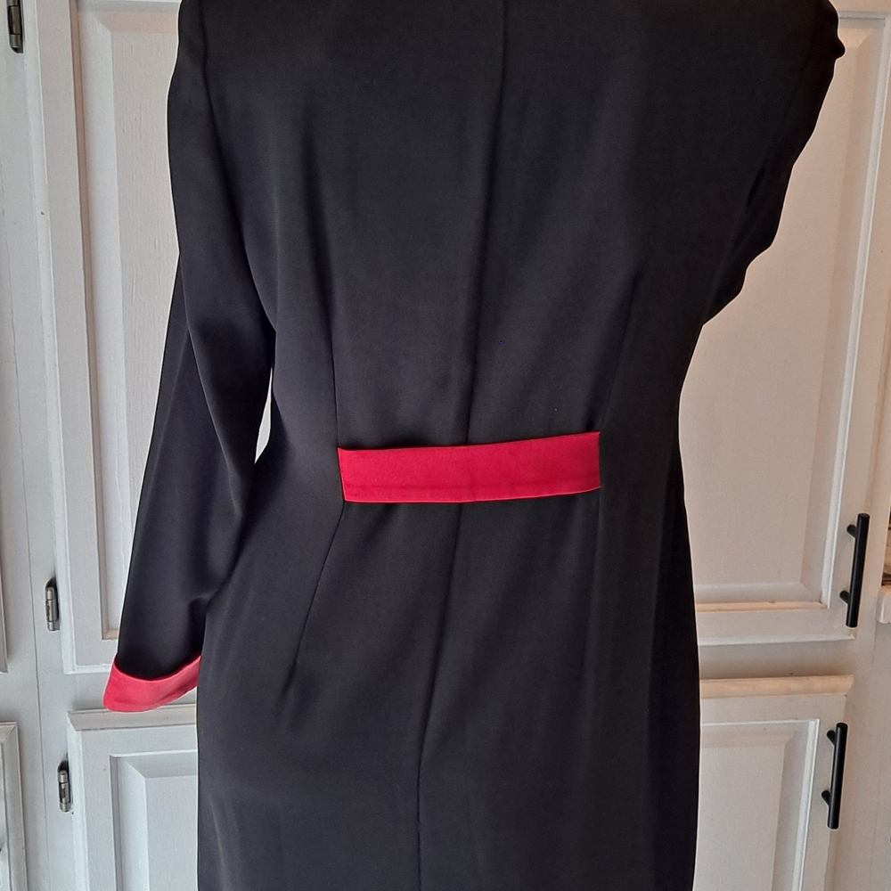 Danny & Nicole Black Dress Blazer with Red Satin Accents - Picture 7 of 12